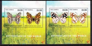 Gambia 3551-3552 Butterflies Souvenir Sheets MNH VF