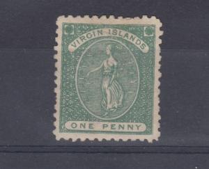 British Virgin Islands 1866 1d SG6 Mint On Card J1320