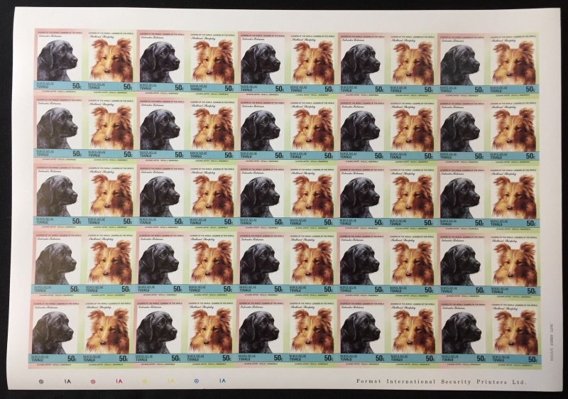 TUVALU Dogs Sheets x 8 MNH(400 Stamps) (BLK19)