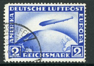 Germany 1931 Deutsche Reich 2 Mark Zeppelin Airmail Scott #C36 VFU G142