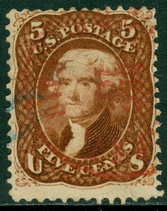 EDW1949SELL : USA 1862 Scott #75 Used. Sharp impression. PSAG Cert. Catalog $510