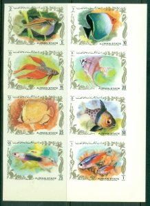 Ajman 1972 Mi#1312-1319B Tropical Fish IMPERF MLH