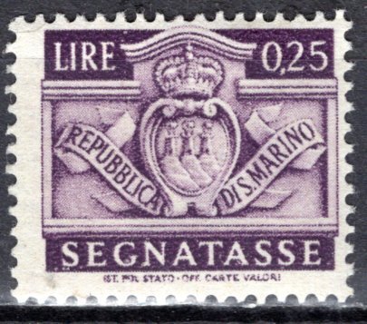 San Marino; 1945: Sc. # J69: MLH Single Stamp