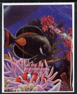 Abkhazia 1996 Marine Life s/sheet (Fish & Coral) unmo...