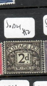 GREAT BRITAIN  POSTAGE DUE 2D SG D21   VFU  PP0607H