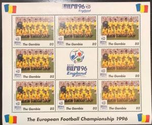 Gambia - Euro 96' England Football Championship Romania - Sheet of 8 Stamps MNH