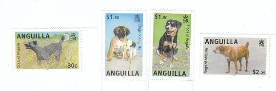 Anguilla Set of 4 Different Dogs