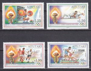 Aitutaki, Scott cat. 460-463. Barcelona Olympics issue.