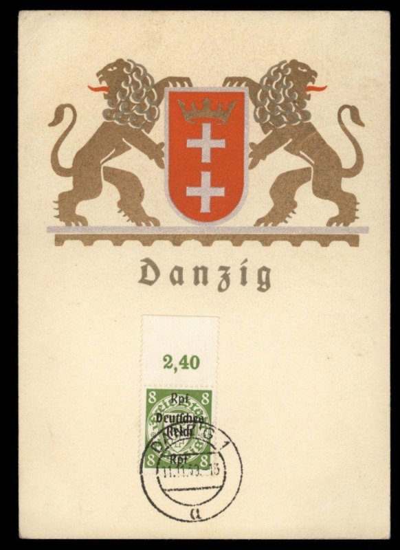 3rd Reich Germany Danzig Coat of Arms G98420