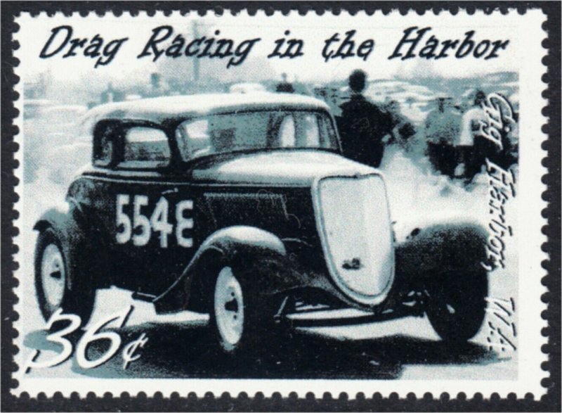 Drag Racing in Gig Harbor Washington Fantasy Stamp Artistamp by BoltPost