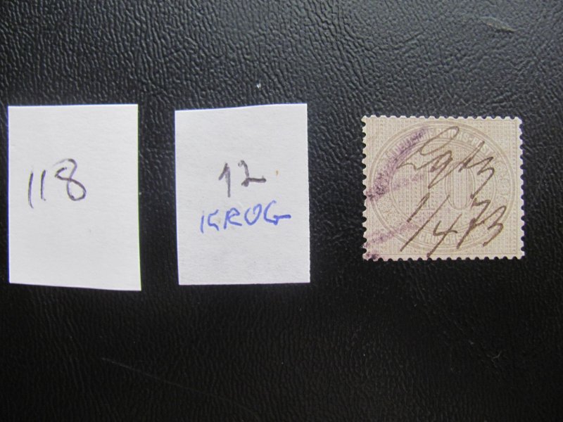 Germany 1872 USED BEFUND KRUG MI. 12 SC 12  VF 300 EUROS (113)