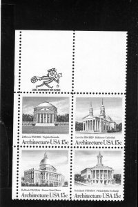 1928-1931 American Architecture, MNH UL-ZIP blk/4