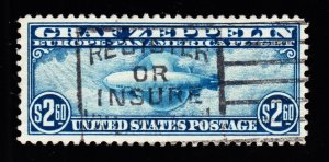 US C15 $2.60 Graf Zeppelin Air Mail Used XF w/ PF Cert