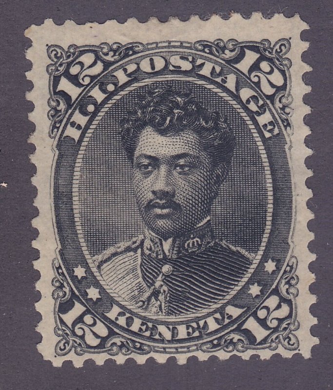 Hawaii 36 Mint OG 1875 12c Black Prince William Pitt Leleiohoku Issue 