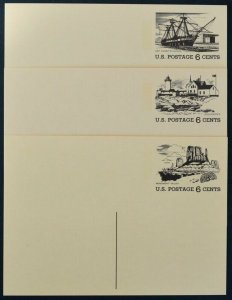 1972 US Postal cards UX61, UX62, UX63, UXC12, UXC13 mint, very good condition