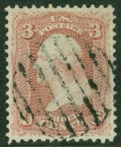 EDW1949SELL : USA 1861 Sc #65 Choice XF Used stamp PSAG Cert Graded 90 SMQI $95