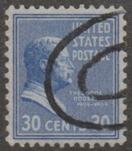 USA stamp,, Scott# 830, used, 30 cents, Theodore Rosevelt, #MX49