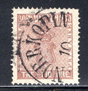 Sweden #11    VF  Used      CV $30.00 .....  6140011