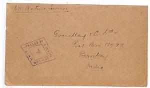 India Bombay On Active Service Cover {samwells-covers} 1942 AJ133