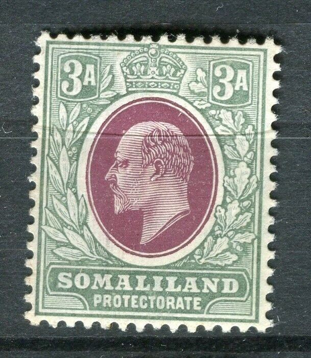 SOMALILAND; 1904 early Ed VII issue fine Mint hinged 3a. value