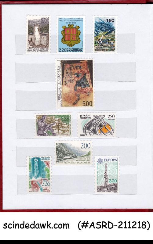 COLLECTION OF FRENCH ANDORRA STAMPS FROM 1966-1996 IN SMALL STOCK BOOK