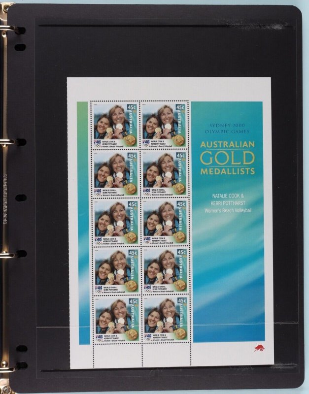 AUSTRALIA 2000 Sydney Olympics PO Album with set of Gold Medallists sheetlets.