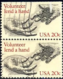 Voluntarism, Volunteer Lend A Hand, USA SC#2039 used pair