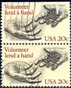 Voluntarism, Volunteer Lend A Hand, USA SC#2039 used pair