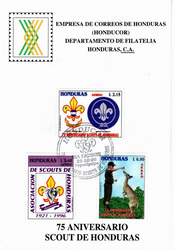 Honduras Sc C980-2 FDC Announcement folder