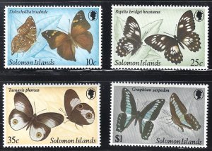 Solomon Islands #461-64 Butterflies (1982) NH