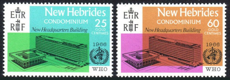 New Hebrides,British 118-119, MNH. WHO Headquarters, Geneva, 1966