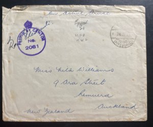 1943 Field Post Office In Egypt Censored OAS Cover To Aukland New Zeeland