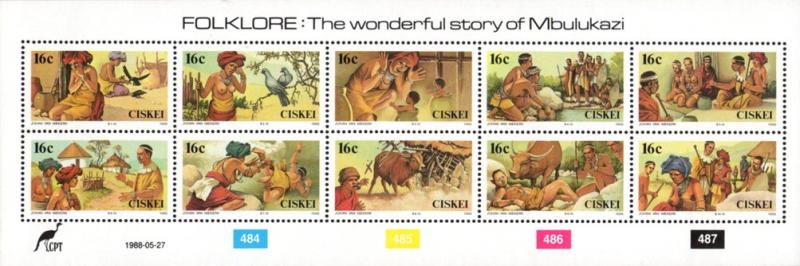 Ciskei - 1988 Folklore Sheet MNH** SG 127a