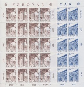 1987 EUROPA CEPT Faroe 2 Mini-sheets Modern Architecture MNH **