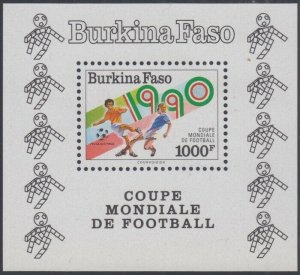 BURKINA FASO Sc# 893 CPL MNH WORLD CUP SOCCER CHAMPIONSHIPS 1990 in ITALY S/S