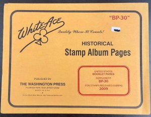 White Ace Historical Stamp Album Pages Booklet Panes Supplement BP-30 2009 NEW