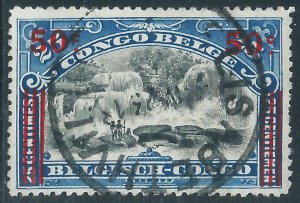 Belgian Congo, Sc #69, 50c on 25c, Used