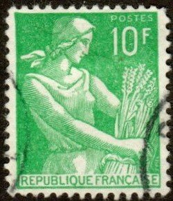 France 833a - Used - 10fr Woman Farmer (1959)