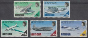 Antigua SC#232-236 Aircraft (1970) MNH