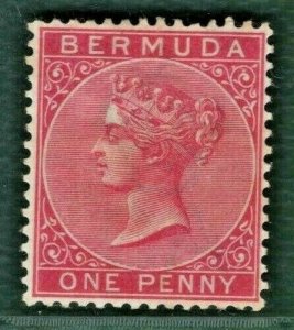 BERMUDA QV Stamp SG.24 1d Carmine-rose (1886) Fine Mint MM Cat £60 BLACK141