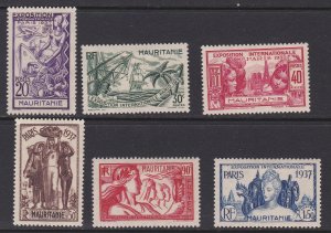 Mauritania # 69-74, Paris International Exposition, Hinged 1/2 Cat.