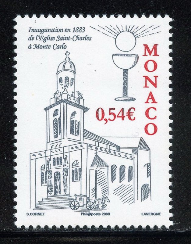 Monaco 2475 MNH,  Consecration St. Charles Church 125th. Anniv. Issue from 2008.