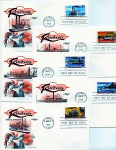 3091-95 Riverboats, 5 Artmaster, FDCs