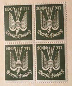 Germany C18, Airmail 100M, mint block hinged, Vic's Stamp Stash