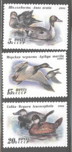 Russia Scott 6009-6011 MNH** 1991 Duck set