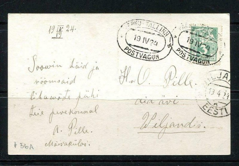 Estonia/Estland Postal Card 1924 Tallin Single usage 7978 