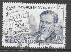 Chile C273: 10c Ruben Dario, Azul, used, F-VF