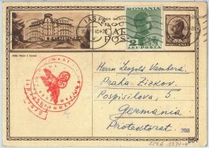 72539 - ROMANIA -  POSTAL STATIONERY CARD - Michel #  P96 with ADDED STAMPS 1940