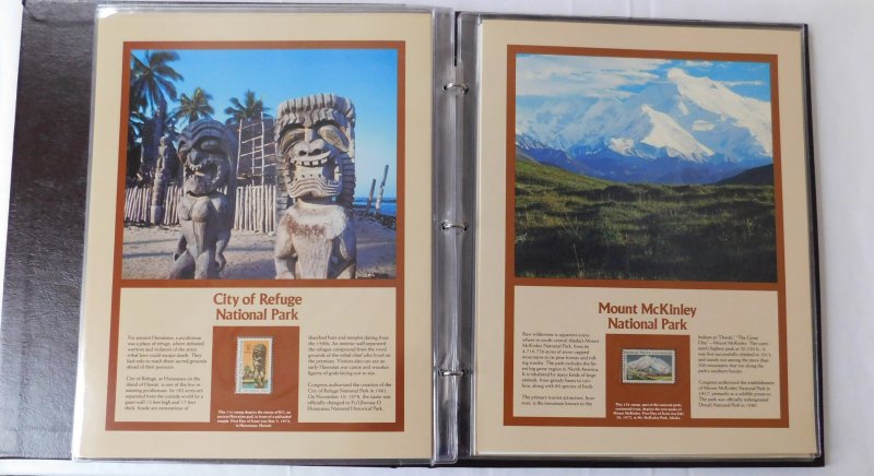 America's National Parks Commemorative 15 Mint Stamp Panels Collection in Album