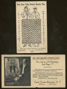 Lot of 2 Magic Illusionist Magician The Great Ovette Ebenezer Post Cards